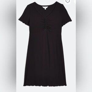 The Commons Girls Ribbed Black Dress - Size L